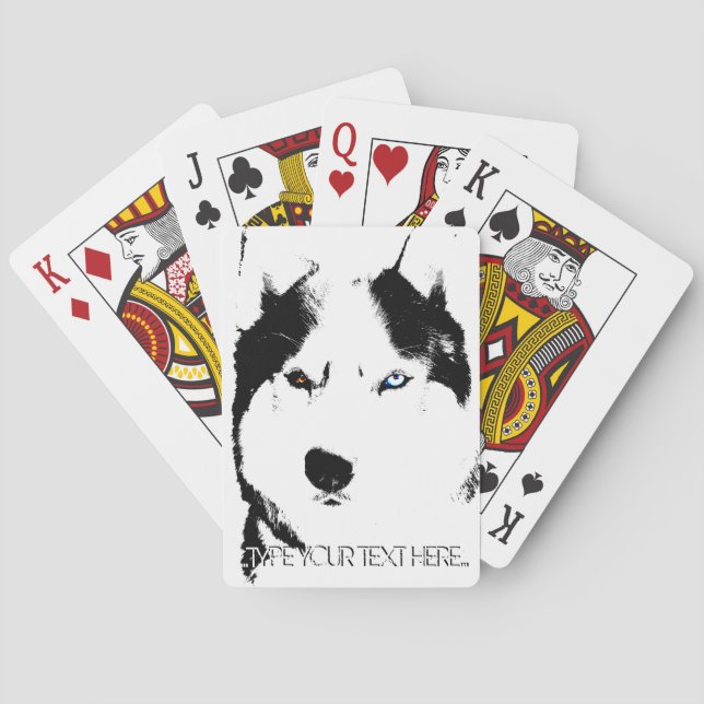 Husky Playing Cards Personalise Sled Dog Cards (Back)