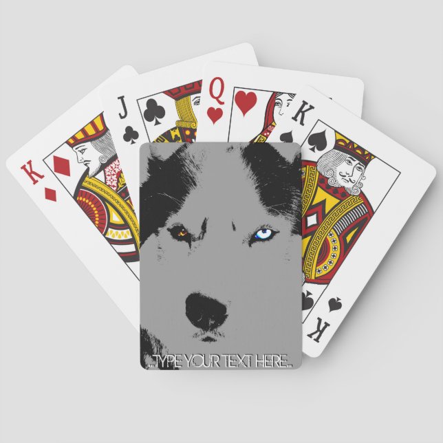 Husky Playing Cards Personalise Sled Dog Cards (Back)