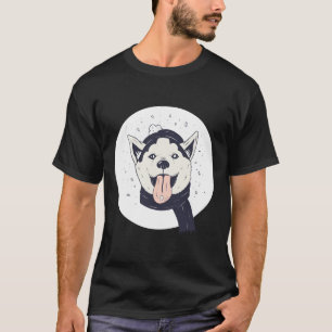 Husky Playing In The Winter Snow T-Shirt