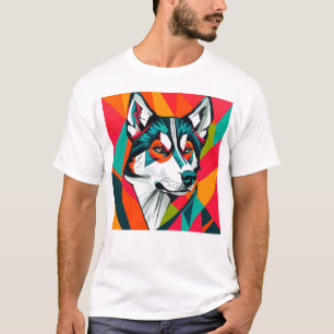 🐺 Husky Portrait Design For Dog Lover Everyday T-Shirt