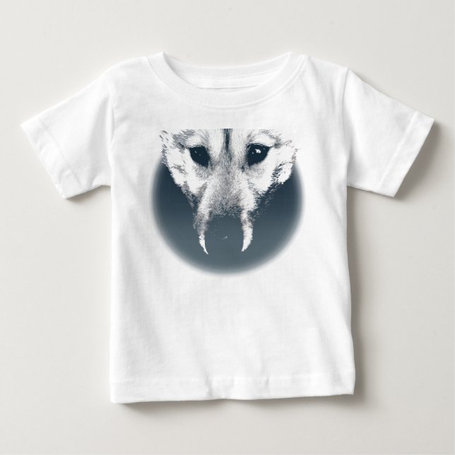 Husky Pup Baby Tootoo Husky Wolf Baby Dress T-Shirt (Front)