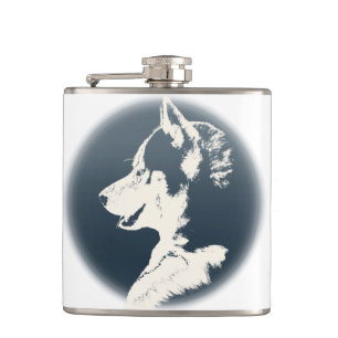 Husky Pup Flask Custom Siberian Husky Drink Flask