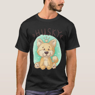 Husky Puppy King Style T-Shirt