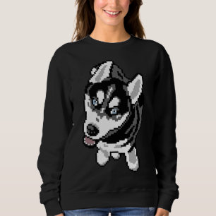 Husky Puppy Pixel Art Sweatshirt