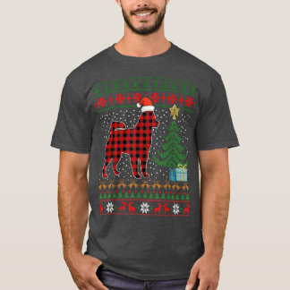 Husky Red Plaid Buffalo Funny Ugly Christmas Sweat T-Shirt