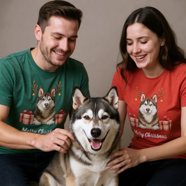Husky Reindeer T-Shirt (Creator Uploaded)