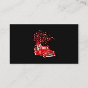 Husky Riding Red Truck Valentine Butterfly Heart Enclosure Card