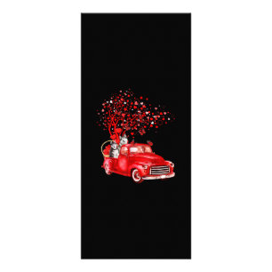 Husky Riding Red Truck  Valentine Butterfly Heart Rack Card