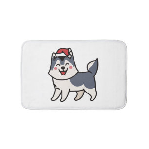 Husky Santa Dog Lover Malamute Bath Mat