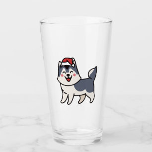 Husky Santa Dog Lover Malamute Glass