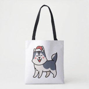 Husky Santa Dog Lover Malamute Tote Bag