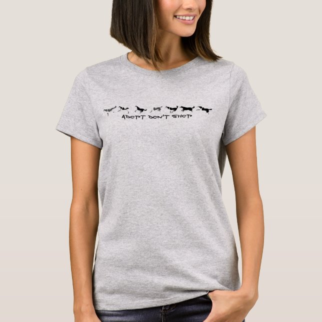 Husky Shirt Adopt Don't Shop Sled Dog Shirt Dress (Front)