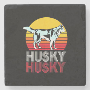 Husky Siberian Retro Vintage Stone Coaster