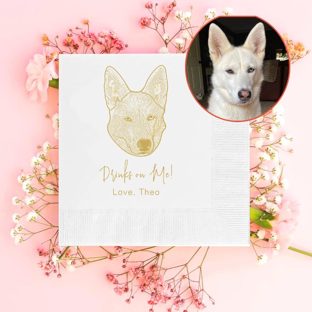 Husky Sibir Dog Personalised Drink On Me Napkin (Creator Uploaded)