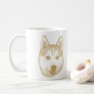 Husky Sibir Dog Personalized Hand Drawing Coffee Mug