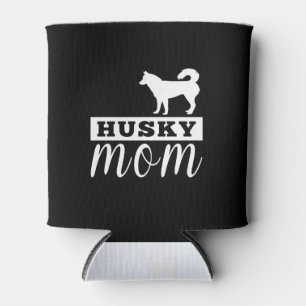 Husky Silhouette Mum Can Cooler