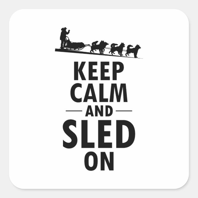 Husky Sledding Sled Dog Racing Alaskan Racers Square Sticker (Front)