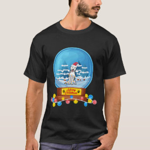 Husky Snow Globe  Funny Christmas Dog T-Shirt
