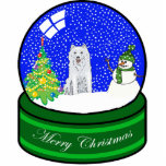 husky snow globe photo sculpture decoration<br><div class="desc">cute holiday ornament</div>