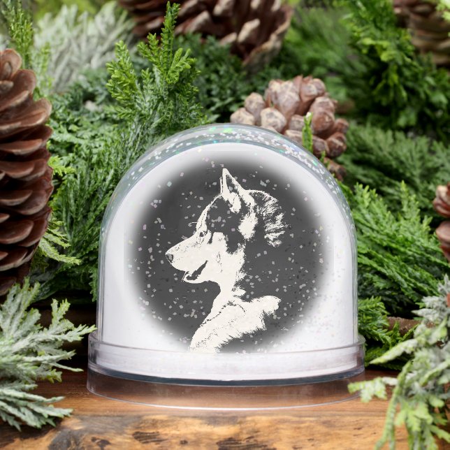 Husky Snowglobe Husky Puppy Customize Snowglobe (Winter)