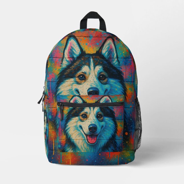 Husky Spectrum Printed Backpack (Front)