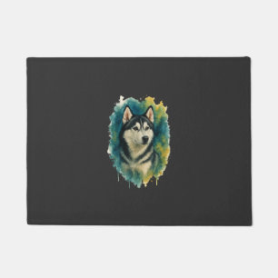 Husky Spirit Watercolor Majesty Doormat