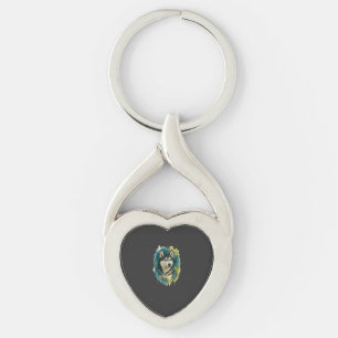 Husky Spirit Watercolor Majesty Key Ring