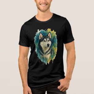 Husky Spirit Watercolor Majesty Tri-Blend Shirt