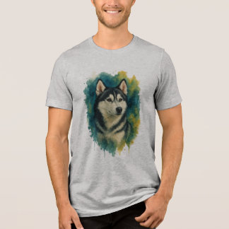 Husky Spirit Watercolor Majesty Tri-Blend Shirt