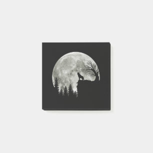 Husky Stand On Mountain Spooky Halloween Moon Post-it Notes