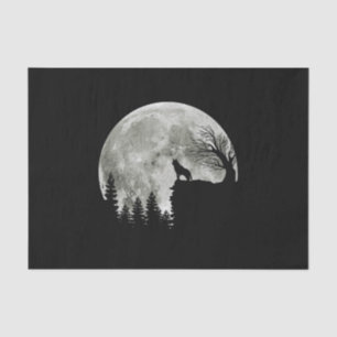 Husky Stand On Mountain Spooky Halloween Moon Tissue Paper