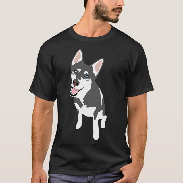 Husky Sticker       T-Shirt (Front)