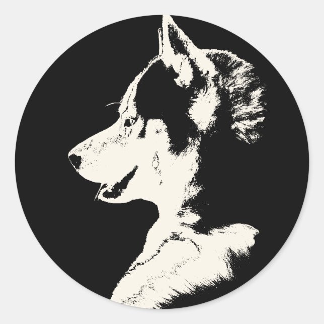 Husky Stickers Siberian Husky Malamute Stickers (Front)