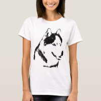 Husky T-shirt Ladies Husky Sled Dog Shirt