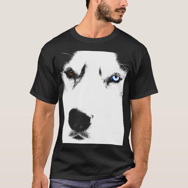 Husky T-shirt Wolf Husky Art Sled Dog Husky Shirts (Front)