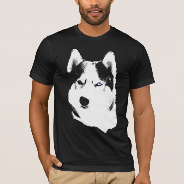 Husky T-shirt Wolf Husky Sled Dog Husky Shirts (Front)