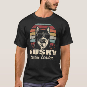 Husky Team Leader Cool Dog Sunglasses Vintage Retr T-Shirt