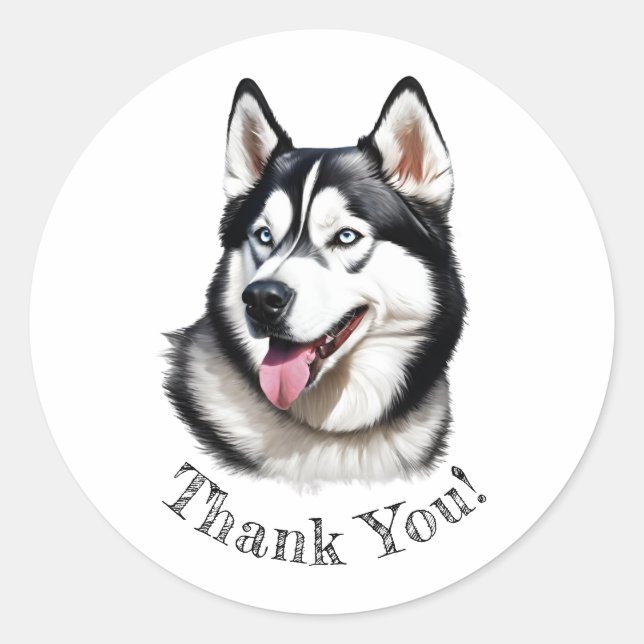 Husky Thank You!  Stickers (Front)