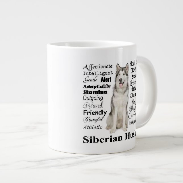 Husky Traits Jumbo Mug (Front Right)
