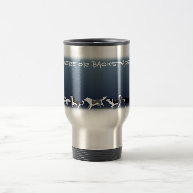 Husky Travel Mug Cup Custom Husky Sled Dog Mugs (Center)