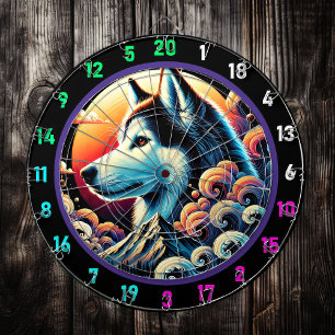 Husky Twilight Mountain Wall Design Dartboard