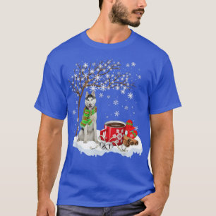 Husky Under Snow Tree Nice Dog Christmas pajama T-Shirt