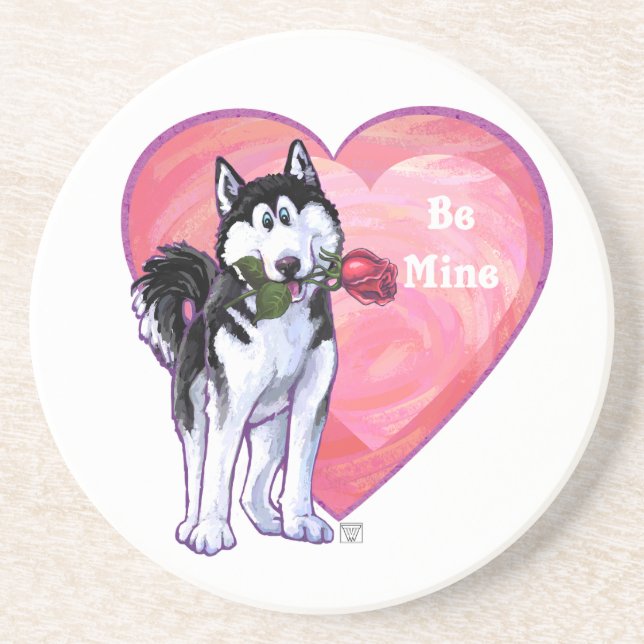 Husky Valentine's Day Coaster (Front)