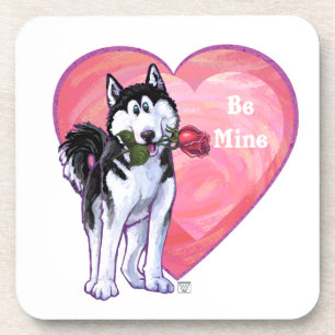 Husky Valentine's Day Coaster