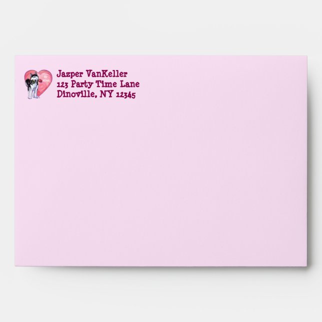 Husky Valentine's Day Envelope (Front)