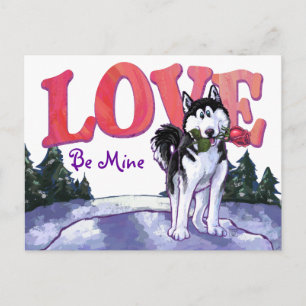 Husky Valentine's Day Holiday Postcard