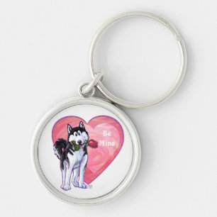 Husky Valentine's Day Key Ring