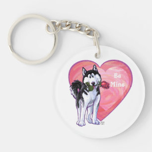 Husky Valentine's Day Key Ring