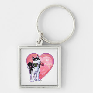 Husky Valentine's Day Key Ring