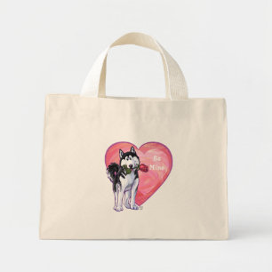 Husky Valentine's Day Mini Tote Bag